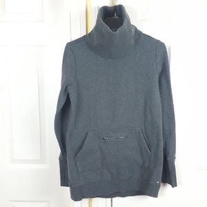 Fabletics Fleece Cowl Neck Gray Sweater Small